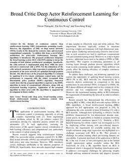 Broad Critic Deep Actor Reinforcement Learning for Continuous Control