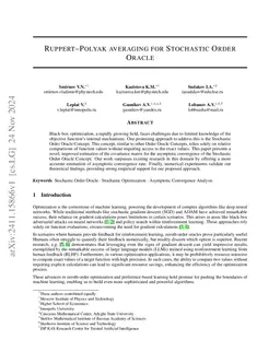 Ruppert-Polyak averaging for Stochastic Order Oracle