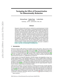 Navigating the Effect of Parametrization for Dimensionality Reduction