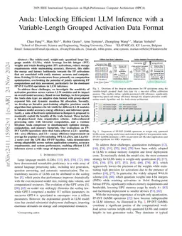 Anda: Unlocking Efficient LLM Inference with a Variable-Length Grouped
  Activation Data Format