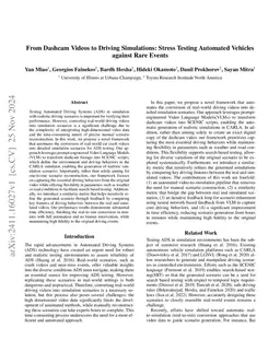 From Dashcam Videos to Driving Simulations: Stress Testing Automated Vehicles against Rare Events