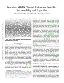 Downlink MIMO Channel Estimation from Bits: Recoverability and Algorithm