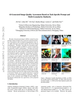 AI-Generated Image Quality Assessment Based on Task-Specific Prompt and
  Multi-Granularity Similarity