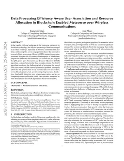 Data Processing Efficiency Aware User Association and Resource
  Allocation in Blockchain Enabled Metaverse over Wireless Communications