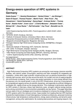 Energy-aware operation of HPC systems in Germany