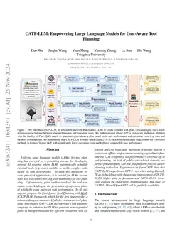 CATP-LLM: Empowering Large Language Models for Cost-Aware Tool Planning