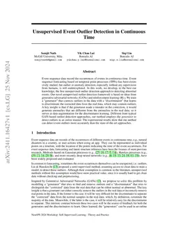 Unsupervised Event Outlier Detection in Continuous Time