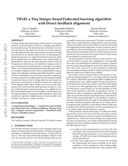 TIFeD: a Tiny Integer-based Federated learning algorithm with Direct
  feedback alignment