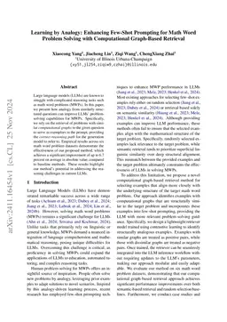 Learning by Analogy: Enhancing Few-Shot Prompting for Math Word Problem
  Solving with Computational Graph-Based Retrieval