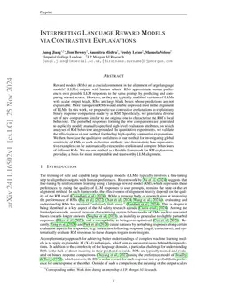 Interpreting Language Reward Models via Contrastive Explanations