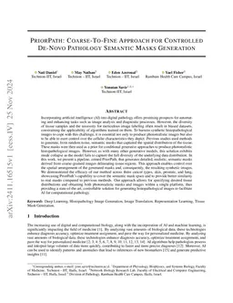 PriorPath: Coarse-To-Fine Approach for Controlled De-Novo Pathology
  Semantic Masks Generation
