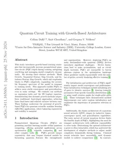 Quantum Circuit Training with Growth-Based Architectures
