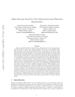 Alpha Entropy Search for New Information-based Bayesian Optimization