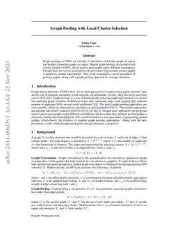 Graph Pooling by Local Cluster Selection