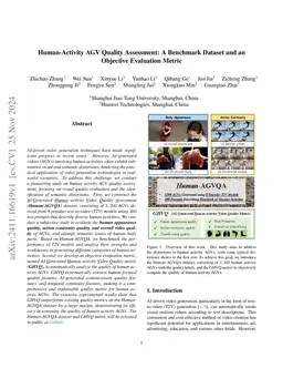 Human-Activity AGV Quality Assessment: A Benchmark Dataset and an Objective Evaluation Metric