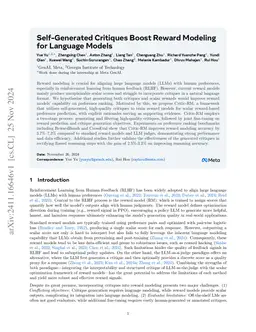 Self-Generated Critiques Boost Reward Modeling for Language Models