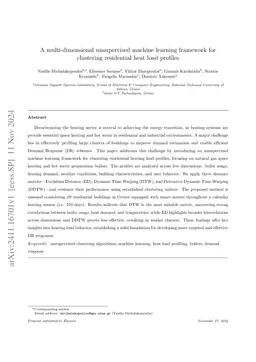 A multi-dimensional unsupervised machine learning framework for
  clustering residential heat load profiles