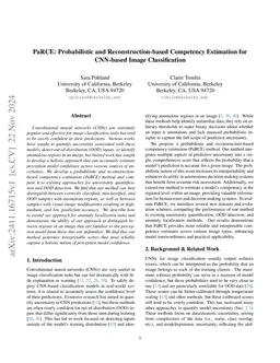 PaRCE: Probabilistic and Reconstruction-based Competency Estimation for CNN-based Image Classification