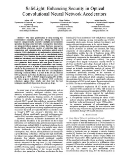 SafeLight: Enhancing Security in Optical Convolutional Neural Network
  Accelerators
