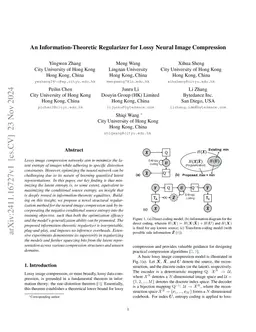 An Information-Theoretic Regularizer for Lossy Neural Image Compression