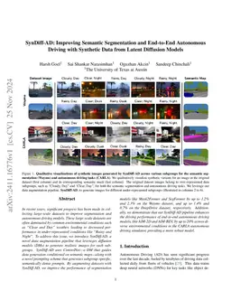 SynDiff-AD: Improving Semantic Segmentation and End-to-End Autonomous Driving with Synthetic Data from Latent Diffusion Models