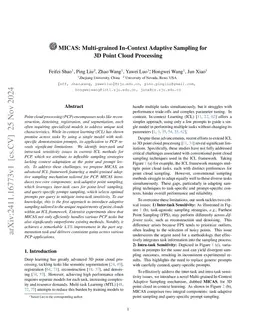 MICAS: Multi-grained In-Context Adaptive Sampling for 3D Point Cloud
  Processing