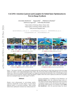 CoCoNO: Attention Contrast-and-Complete for Initial Noise Optimization
  in Text-to-Image Synthesis