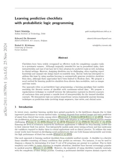 Learning Predictive Checklists with Probabilistic Logic Programming