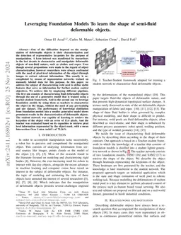 Leveraging Foundation Models To learn the shape of semi-fluid deformable
  objects