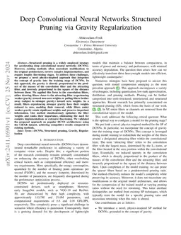 Deep Convolutional Neural Networks Structured Pruning via Gravity
  Regularization