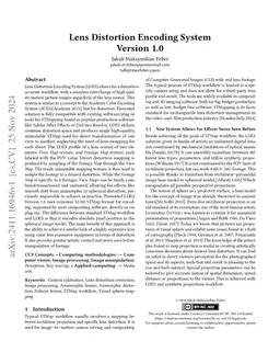 Lens Distortion Encoding System Version 1.0