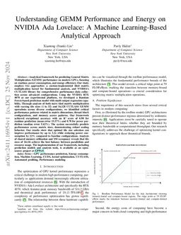 Understanding GEMM Performance and Energy on NVIDIA Ada Lovelace: A
  Machine Learning-Based Analytical Approach