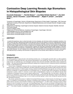 Contrastive Deep Learning Reveals Age Biomarkers in Histopathological
  Skin Biopsies
