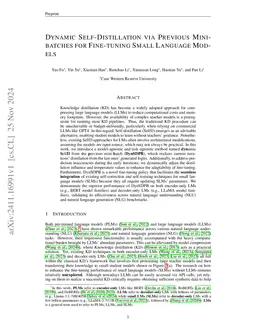 Dynamic Self-Distillation via Previous Mini-batches for Fine-tuning
  Small Language Models