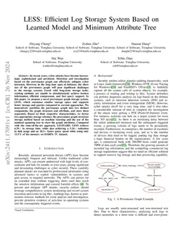 LESS: Efficient Log Storage System Based on Learned Model and Minimum
  Attribute Tree