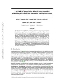 LiteVAR: Compressing Visual Autoregressive Modelling with Efficient
  Attention and Quantization