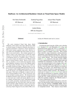 BadScan: An Architectural Backdoor Attack on Visual State Space Models