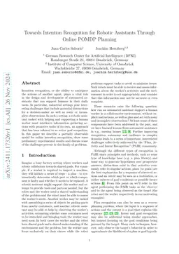 Towards Intention Recognition for Robotic Assistants Through Online
  POMDP Planning