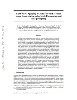 SAM-MPA: Applying SAM to Few-shot Medical Image Segmentation using Mask
  Propagation and Auto-prompting