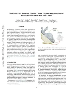 NumGrad-Pull: Numerical Gradient Guided Tri-plane Representation for Surface Reconstruction from Point Clouds