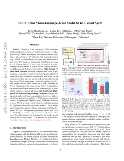 ShowUI: One Vision-Language-Action Model for GUI Visual Agent