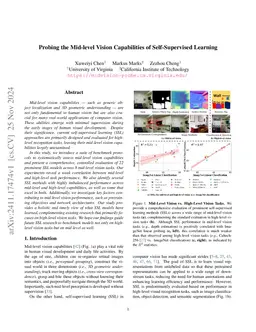 Probing the Mid-level Vision Capabilities of Self-Supervised Learning