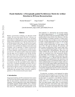 Puzzle Similarity: A Perceptually-guided Cross-Reference Metric for Artifact Detection in 3D Scene Reconstructions