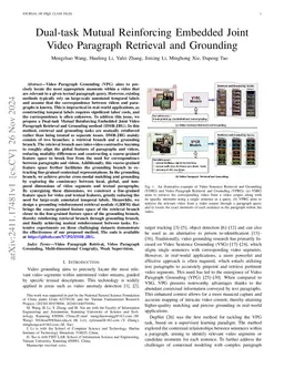Dual-task Mutual Reinforcing Embedded Joint Video Paragraph Retrieval
  and Grounding