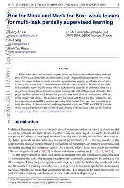 Box for Mask and Mask for Box: weak losses for multi-task partially
  supervised learning