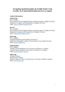 Navigating Spatial Inequities in Freight Truck Crash Severity via
  Counterfactual Inference in Los Angeles