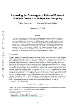 Improving the Convergence Rates of Forward Gradient Descent with
  Repeated Sampling
