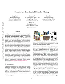 Distractor-free Generalizable 3D Gaussian Splatting
