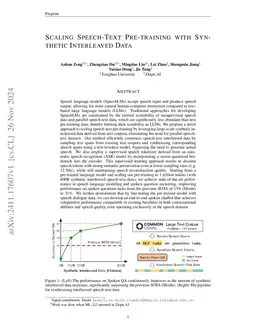 Scaling Speech-Text Pre-training with Synthetic Interleaved Data