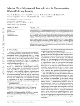 Adaptive Client Selection with Personalization for Communication
  Efficient Federated Learning